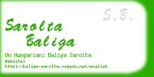 sarolta baliga business card